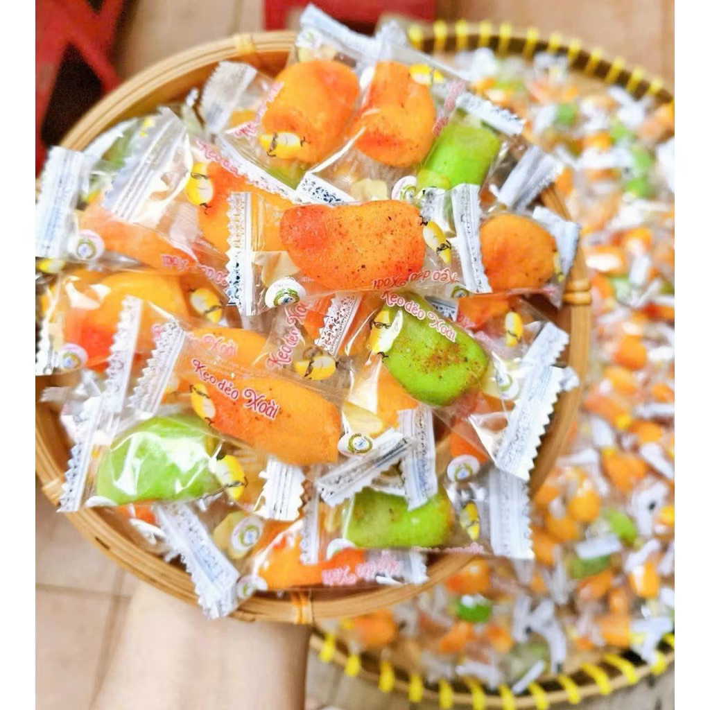 [TÚI TO 1KG 🧧] Kẹo Dẻo Xoài Muối Ớt Có Nhân Bên Trong -  Kẹo Xoài Muối Ớt - Kẹo Xoài Dẻo