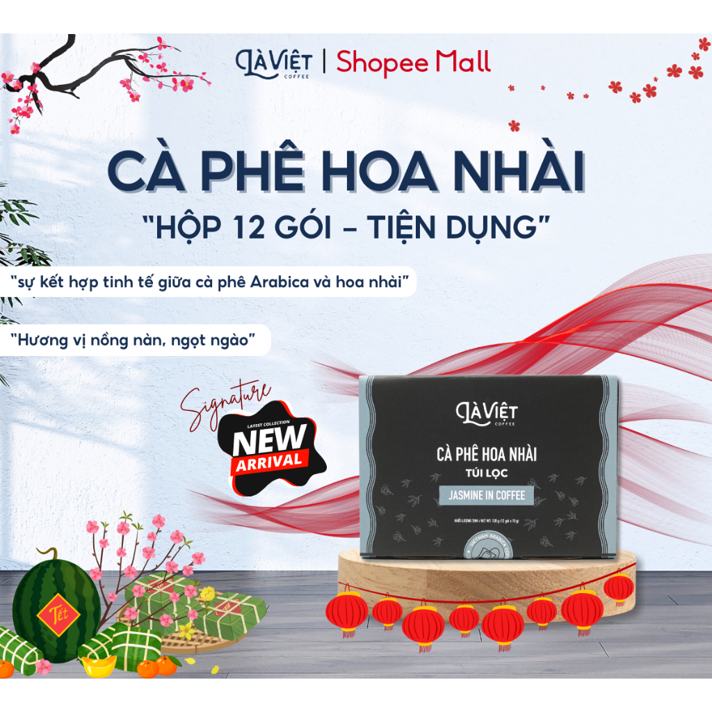[SIGNATURE] CÀ PHÊ HOA NHÀI LÀ VIỆT TÚI LỌC HỘP 12 GÓI TIỆN DỤNG