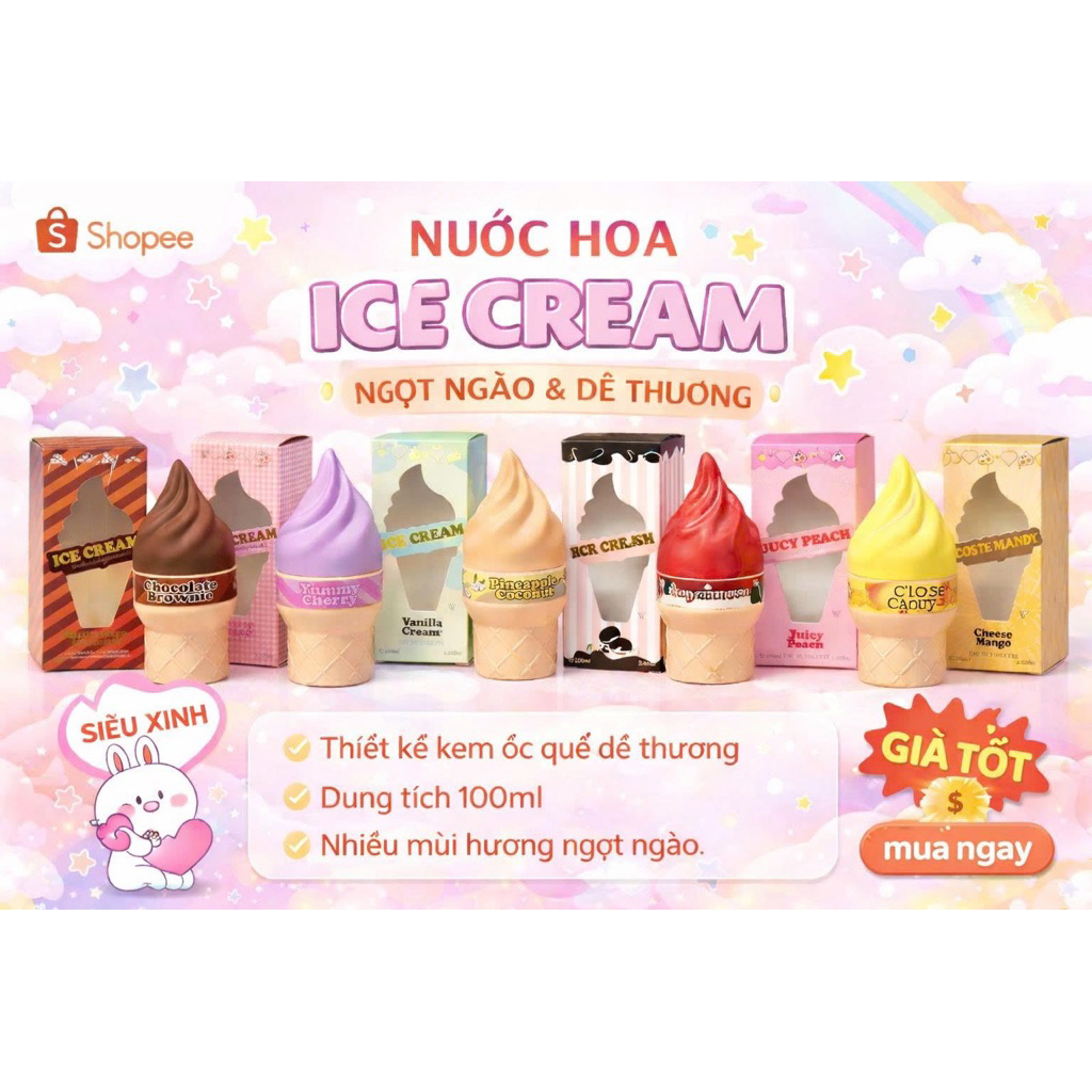 BỘ SƯU TẬP NƯỚC HOA ICE CREAM – THIẾT KẾ DỄ THƯƠNG, HƯƠNG NGỌT NGÀO