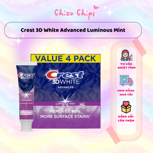 Kem Đánh Răng Crest 3D White Advance Luminous Mint 104g