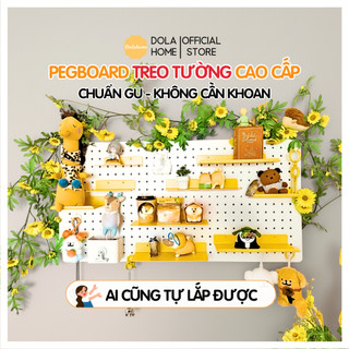  Bảng lỗ Pegboard Dola Home kim loại cao cấp treo tường không khoan. Bảng lỗ treo trang trí decor nhà cửa góc làm việc 