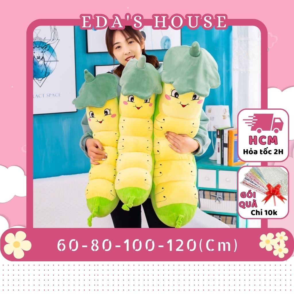 (HCM-Hỏa tốc 2h) GẤU BÔNG SÂU ĐẬU VẢI NHUNG CAO CẤP EDA'S HOUSE