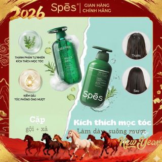  Dầu gội dầu xả kích thích mọc tóc SPES kiềm dầu và phồng tóc óng mượt 500ml 