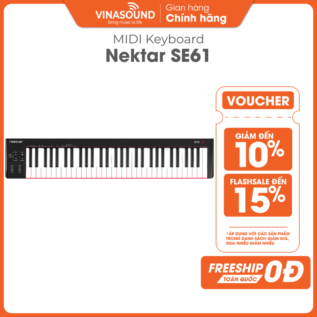 MIDI Keyboard Nektar SE61 Chính Hãng | Controller 61 Phím USB Cho Sản Xuất Âm Nhạc, Studio, Thu Âm T