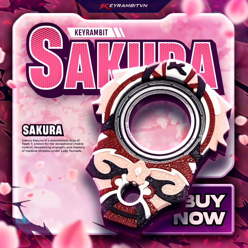 [NARUTO] Keyrambit Sakura - Cherry Blossom Resolve - Keyrambitvn - Móc Khoá Xả Stress