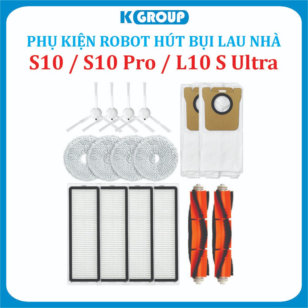 Phụ kiện Robot hút bụi Dream S10, S10 Pro, L10s Ultra , Lọc hepa , Khăn lau, Chổi giữa,Chổi cạnh, Tú