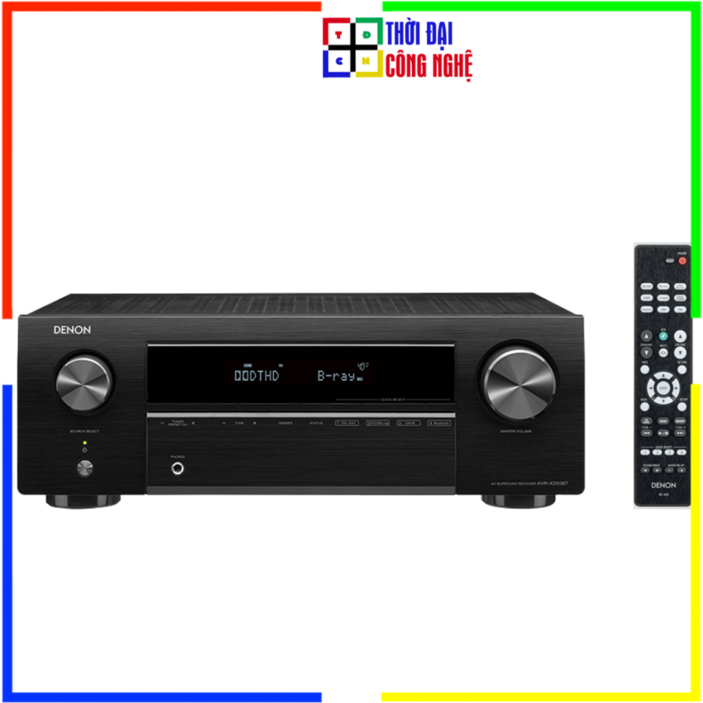 Ampli Denon AVR-X250BT 5.1 Kênh, Công Suất 130W/Kênh, Bluetooth, 4K Ultra HD, BH 12 Tháng