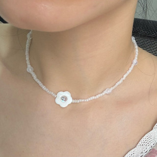 Vòng Cổ Hạt Cườm Mặt Hoa Xà Cừ