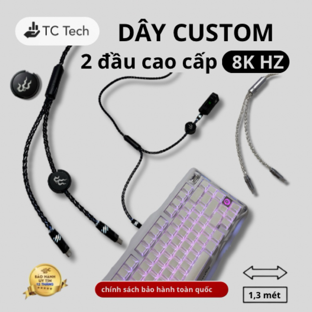 Dây Custom 2 Đầu Đổi Màu – Cao Cấp – 8KHz