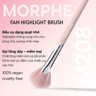 Cọ Trang Điểm Highlight Morphe Fan Highlight Brush M208 – Đầu Cọ Dạng Quạt Nhỏ, Bắt Sáng Tinh Tế