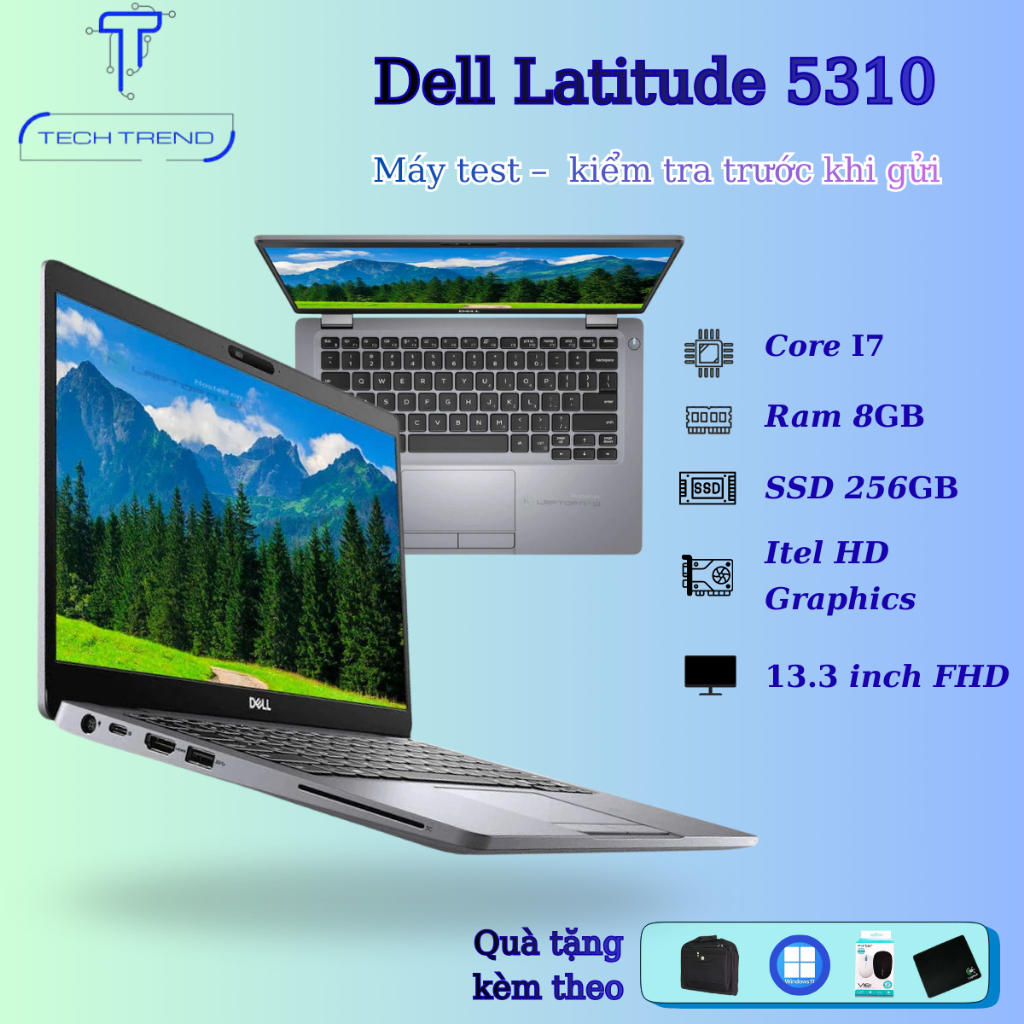 Laptop Dell Latitude 5310, Core i7, Ram 8GB, SSD 256GB, màn 13.3inch Full HD Cao cấp giá rẻ