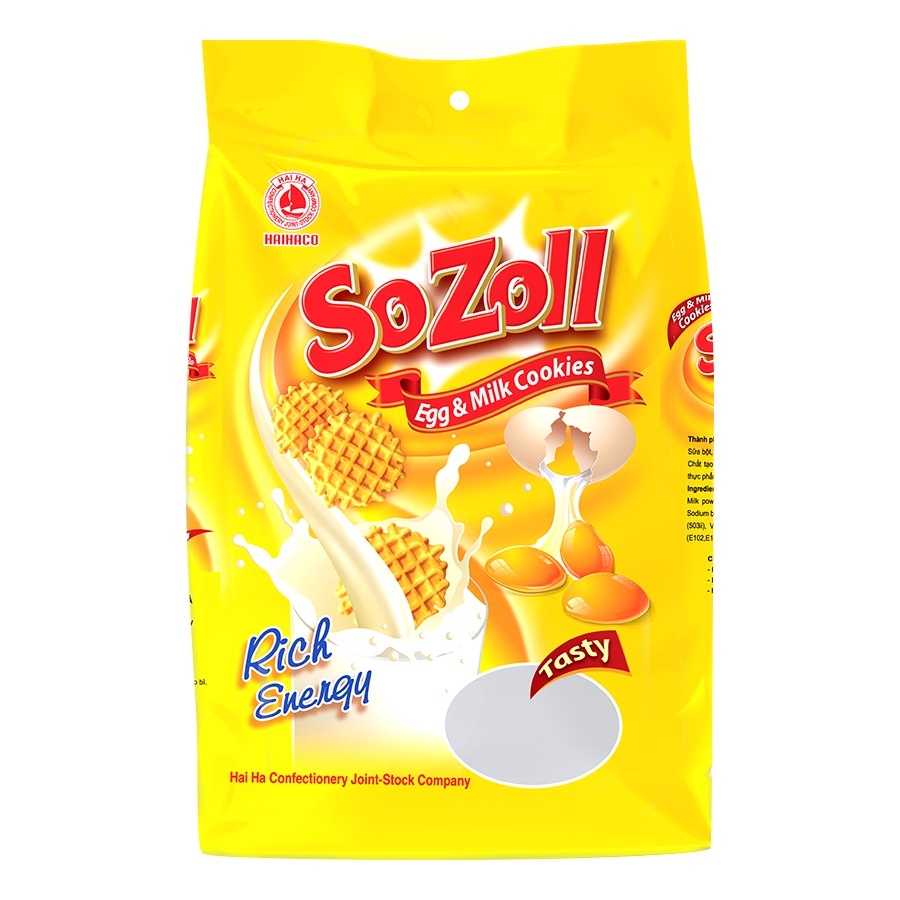 Bánh Quy Trứng Sữa Hải Hà SoZoll Egg & Milk (Gói 256g)