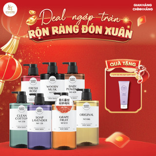  Sữa Tắm Happy Bath Hương Nước Hoa Dưỡng Trắng Cấp Ẩm Se Khít Lỗ Chân Lông Tẩy Da Chết Nhẹ Chai Lớn 