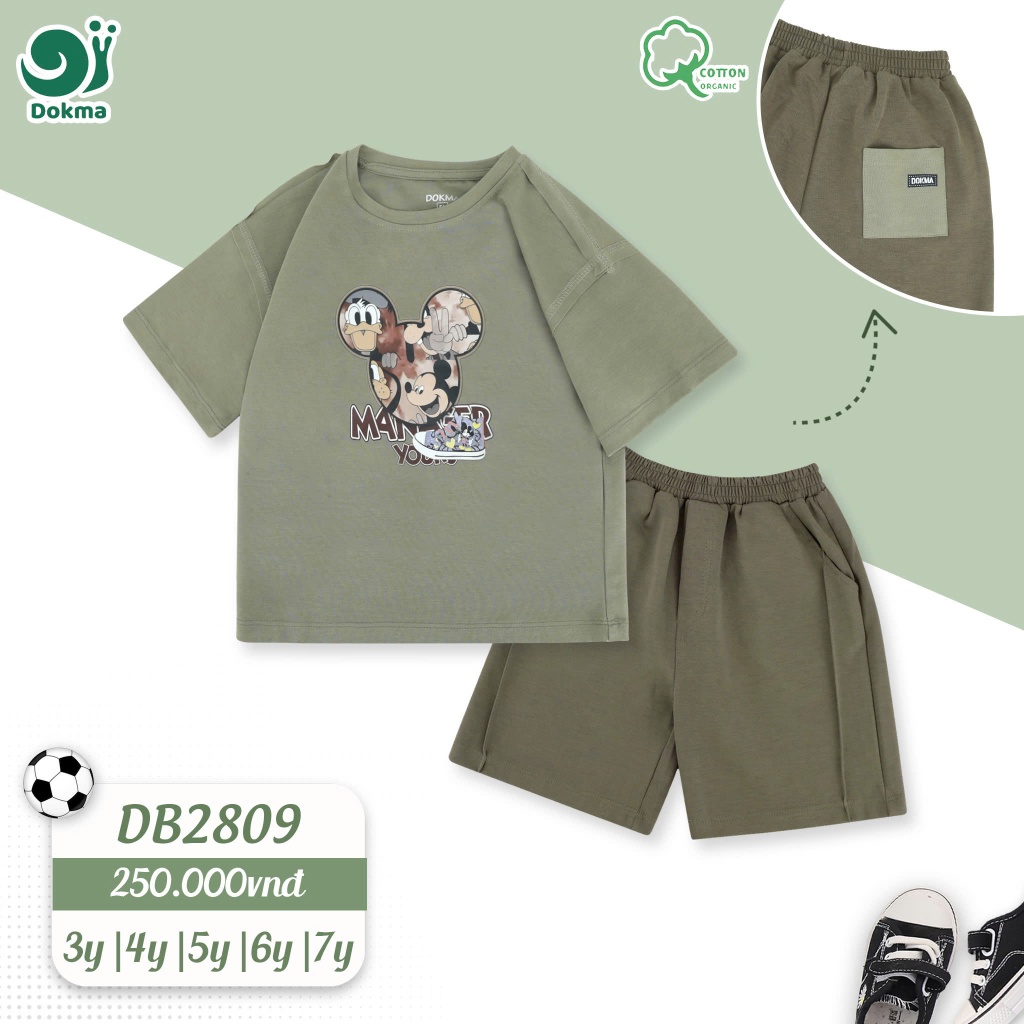 (13-25kg, 3-7Y) Bộ Cộc Tay Dokma Thể Thao Bé Trai Dokma DB2078 DB2809 DB2830