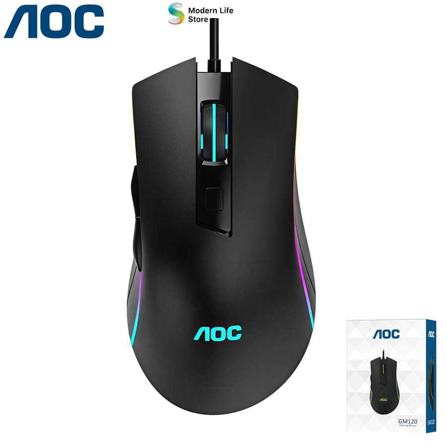 Chuột Máy Tính Có Dây AOC GM120 Gaming Office Led RGB Rainbow