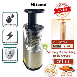  Máy Ép Chậm Mitomo EC-55 Chính Hãng - Ép Hoa Quả Rau Củ Kiệt Bã Giữ Vitamin  Bảo Hành 3 Năm 