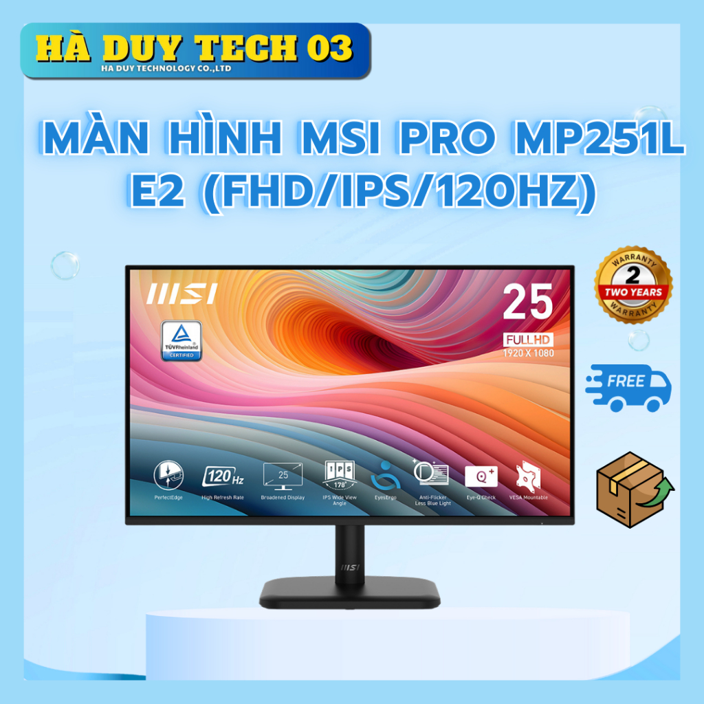 Màn Hình MSI PRO MP251L E2 (FHD/IPS/120HZ) - Chính Hãng - BH 24T - Hà Duy Tech