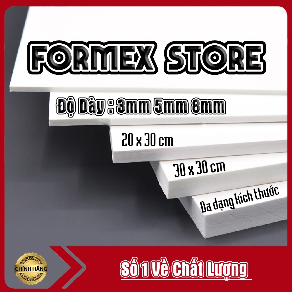 Tấm Fomex, Tấm Bìa Mô Hình, Bìa Formex, Trắng Dày 8mm,...
