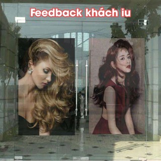 Tranh Decal Trong Xuyên Sáng Dán Cửa Kính Cỡ 70*100 Tóc Nữ, Tranh Decal Dán Kính 3D Salon Tóc