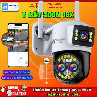 Camera Ngoài Trời YOOSEE 3 MẮT ZOOM 16X | Zoom quang học bắt nét từ xa | combo kèm thẻ nhớ 128Gb