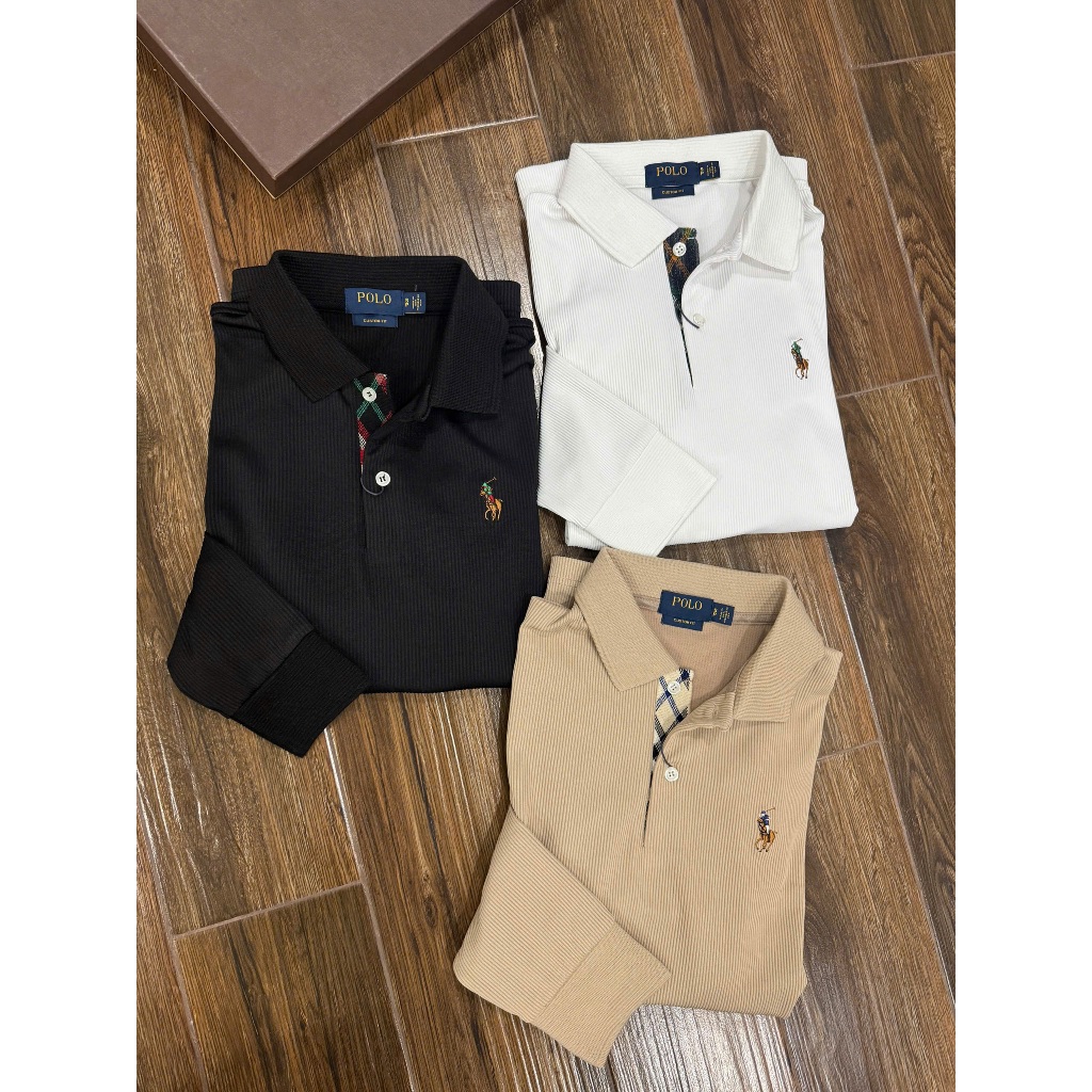 Áo polo tay dày nam dệt kim cao cấp, Áo thun nam  cổ bẻ tay dài dệt kim - DILANO