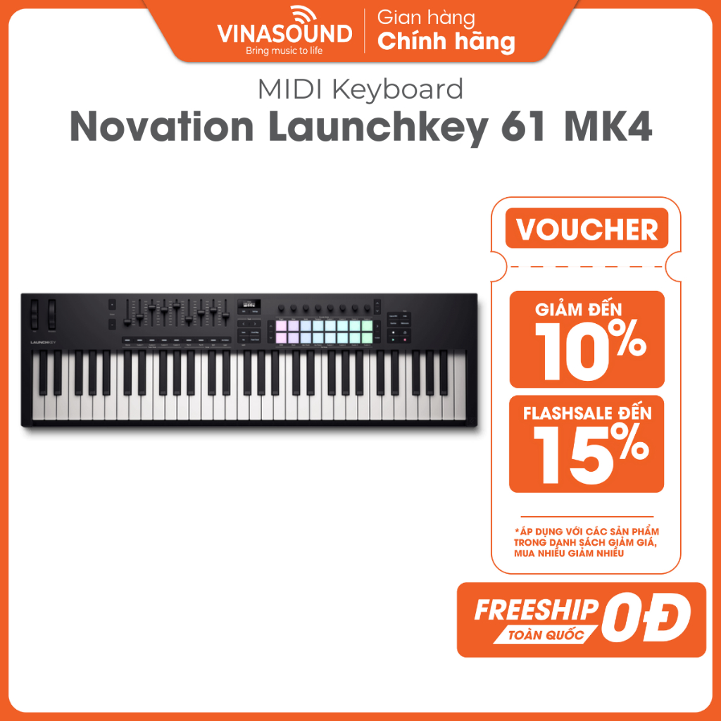 MIDI Keyboard Novation Launchkey 61 MK4 Chính Hãng | Controller 61 Phím Tích Hợp DAW Cho Sáng Tác & 