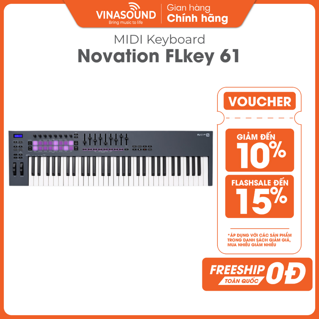 MIDI Keyboard Novation FLkey 61 Chính Hãng | Controller 61 Phím Tích Hợp FL Studio Cho Producer & Sá