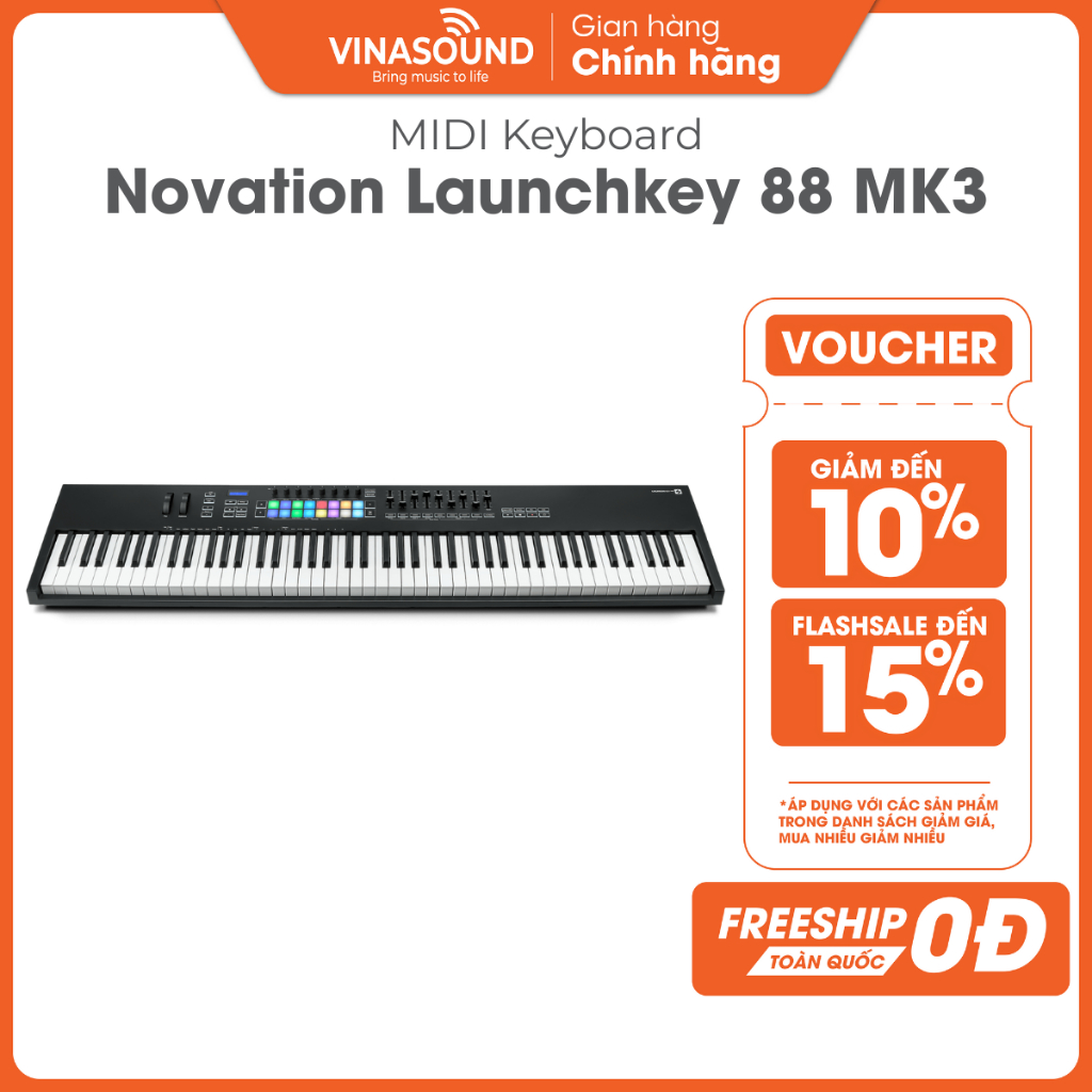 MIDI Keyboard Novation Launchkey 88 MK3 Chính Hãng | Controller 88 Phím Semi-Weighted Tích Hợp DAW C