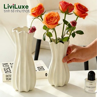 Bình hoa decor LIVILUXE  nhựa giả gốm phong cánh Châu Âu