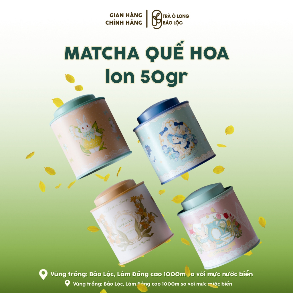 Matcha Quế Hoa - Matcha Bảo Lộc - Lon 50g