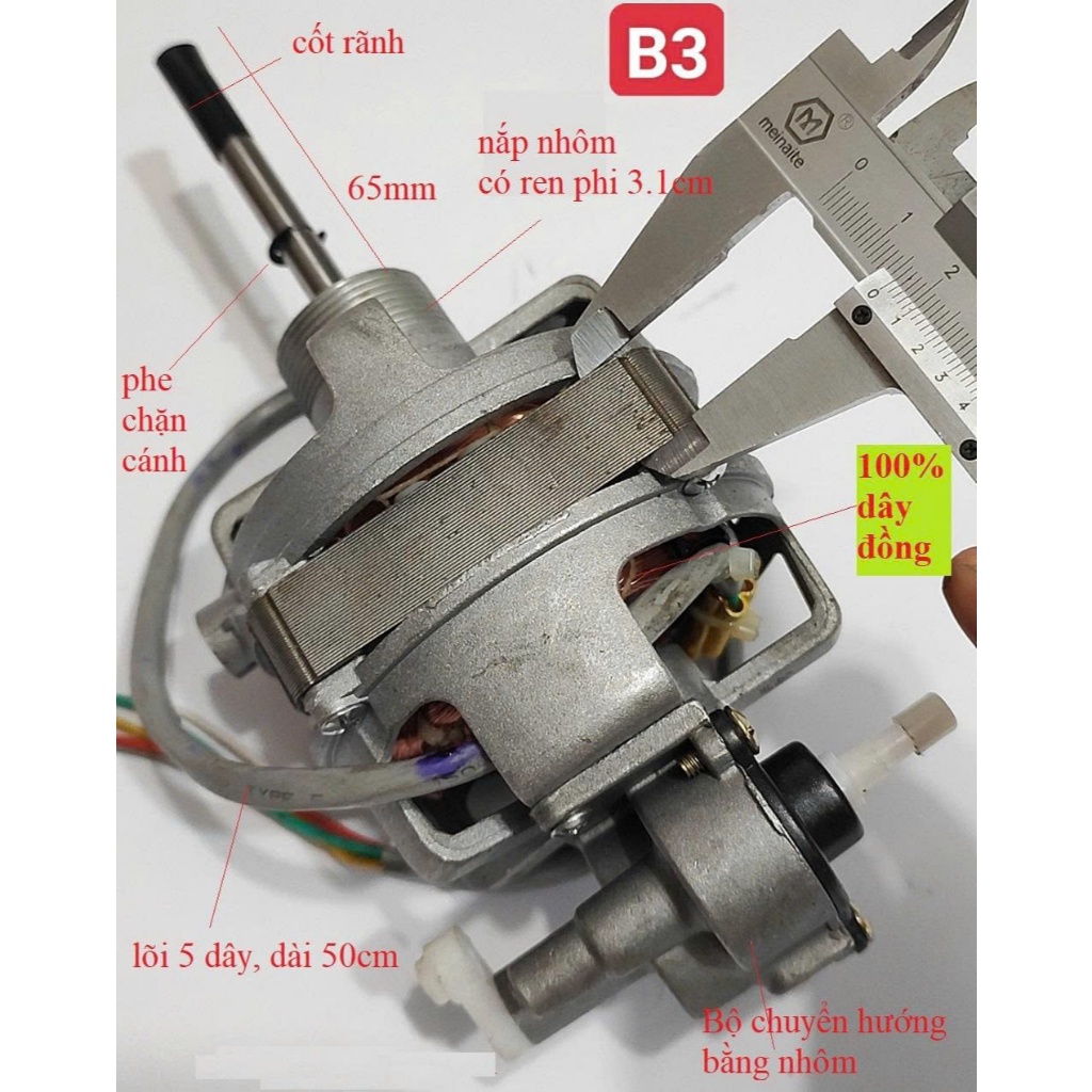 Motor quạt B3 B4 100% dây đồng, động cơ cho quạt máy, quạt điện quạt đứng quạt bàn quạt treo tường