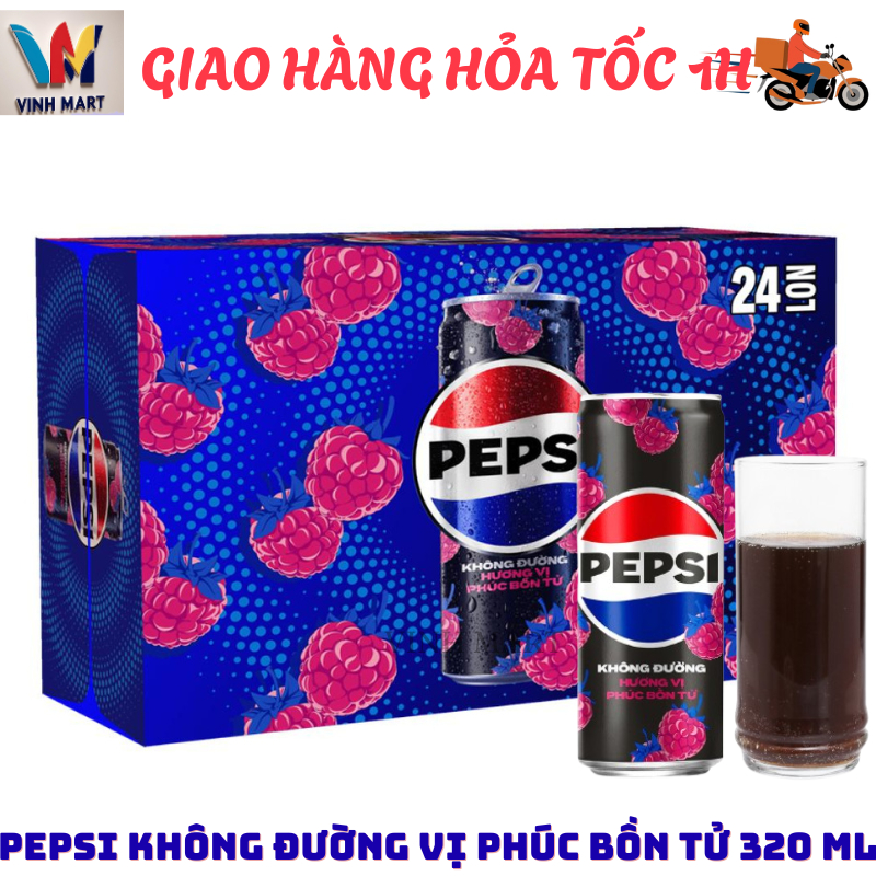 Pepsi Phúc Bồn Tử Không Đường Lon 320 Ml