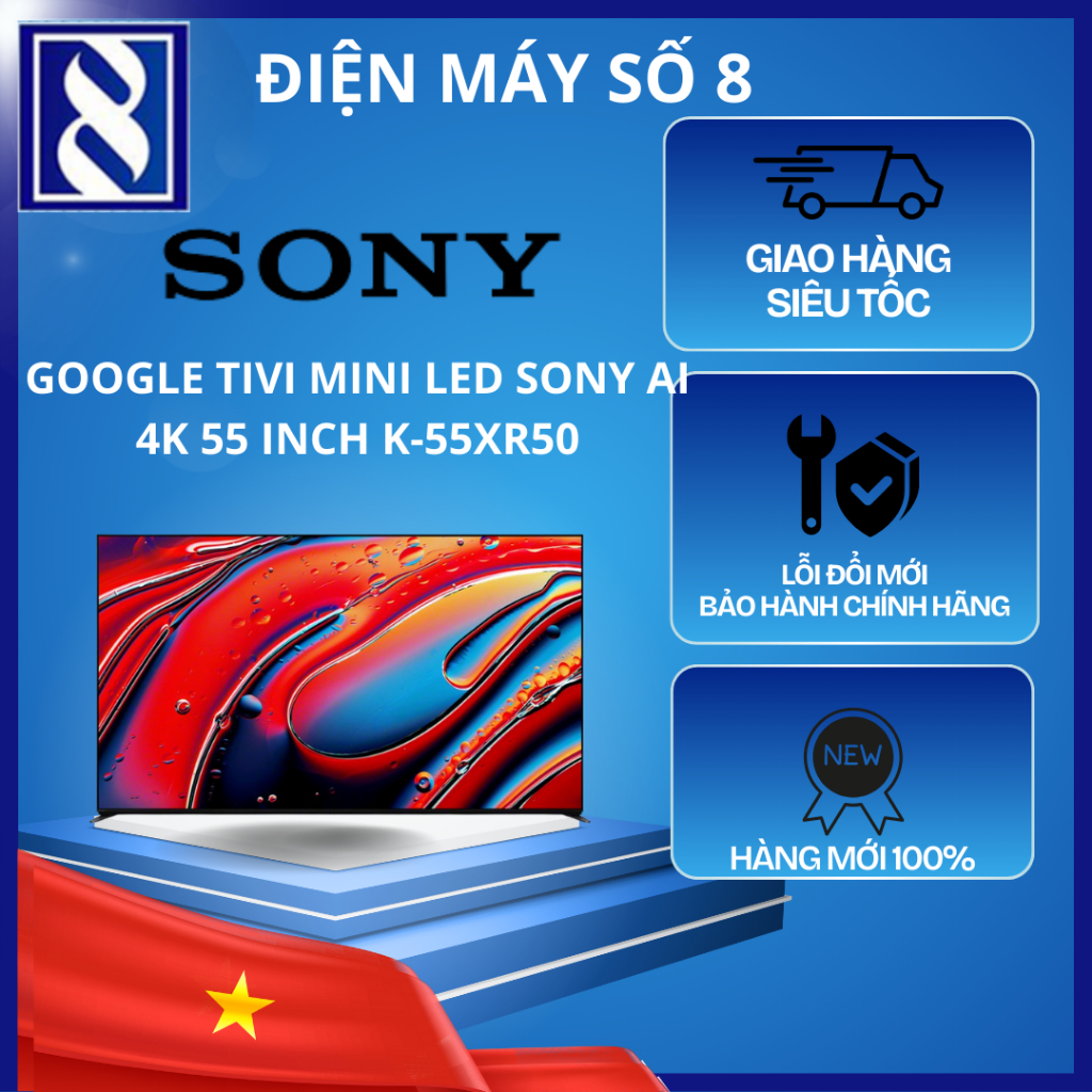Điện Máy Số 8 | K-55XR50 | Google Tivi Mini LED Sony AI 4K 55 inch K-55XR50 - Chính Hãng