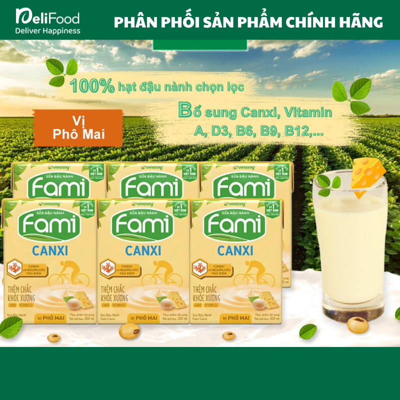 Sữa fami vị phô mai 200ml - lốc 6 hộp