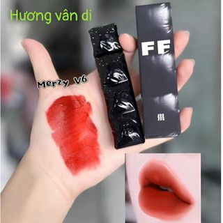  Son Kem Lì Merzy V6 Vỏ Đen PUFFER Xanh Dương The First Velvet Tint Đỏ Gạch - Hàn quốc 