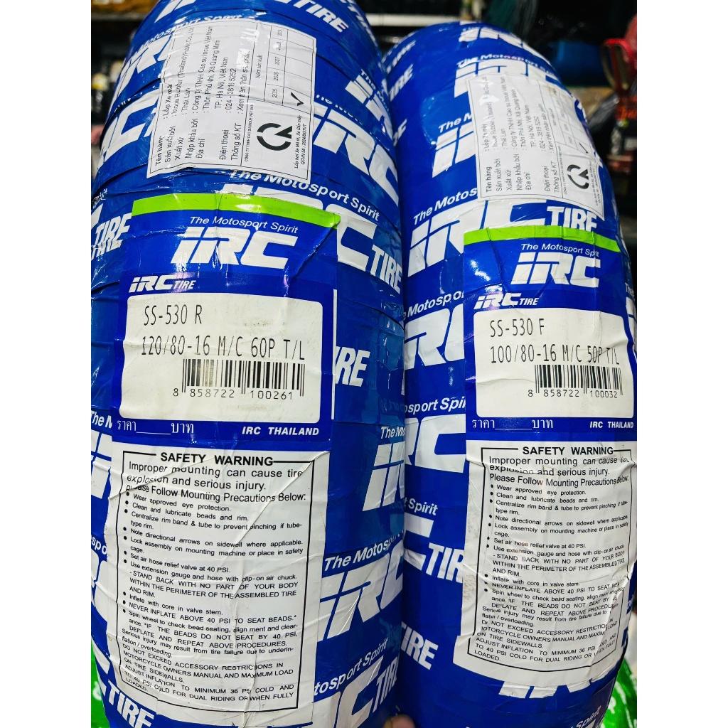 Vỏ IRC Thái Lan cho xe SH 125i- 150i- 160i