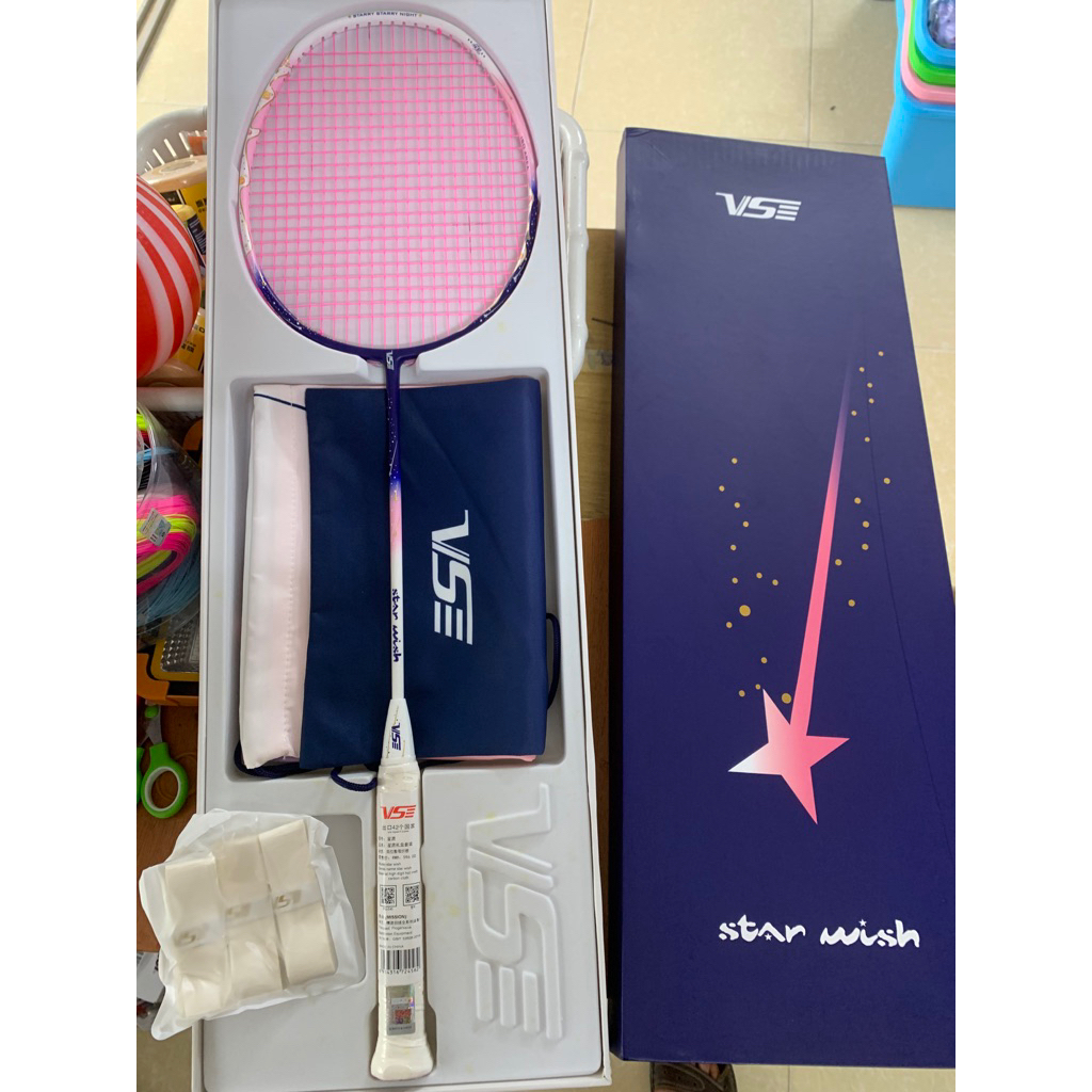 Vợt cầu lông vs Star Wish 4u hai màu mới , phát quang, thiên công mạnh mẽ, chịu lực căng 13,5kg