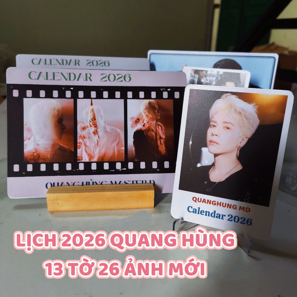 Quang Hùng MastersD Lịch để bàn 2026 13 tờ, LICH MINI 13 TỜ ĐẾ MICA