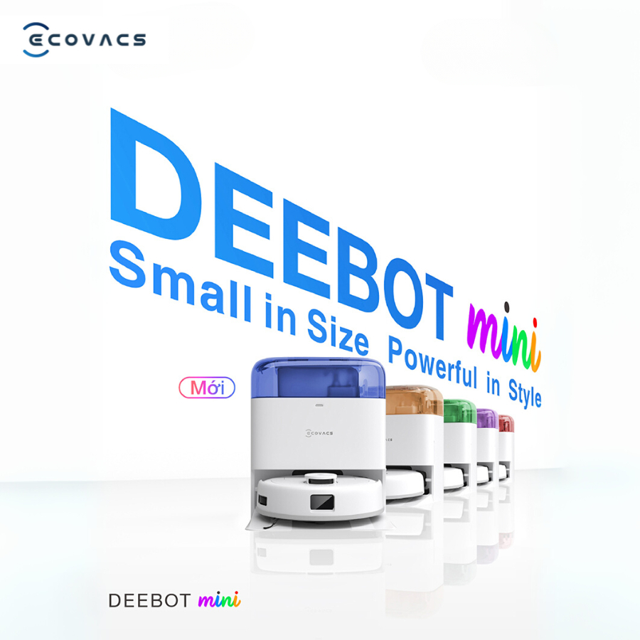 [ECOVACS] Robot hút bụi thông minh Ecovacs Deebot Mini - Lực hút 9000Pa - Dung lượng pin 3200mAh