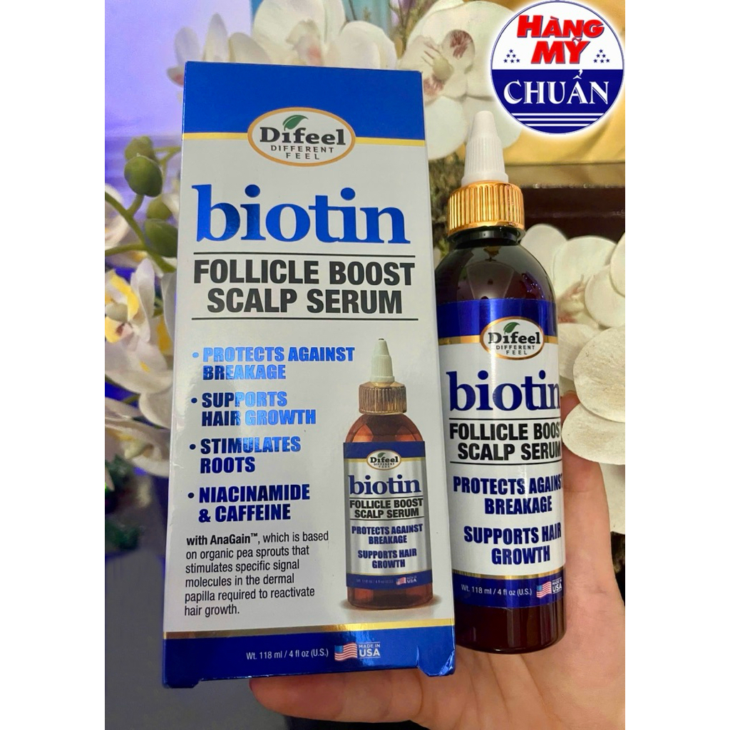 [Made in USA - 118ml] Dầu dưỡng kích thích mọc tóc và phục hồi tóc yếu The Difeel Biotin Follicle Bo