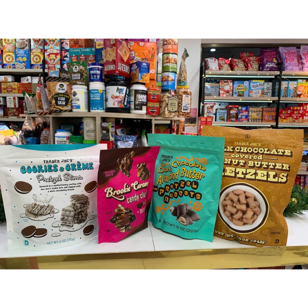 BÁNH QUY MẶN THƠM GIÒN NHÂN BƠ ĐẬU PHỘNG - KEM BƠ HẠNH NHÂN - KEM SOCOLA TRẮNG ĐEN & VỤN OREO - BROO