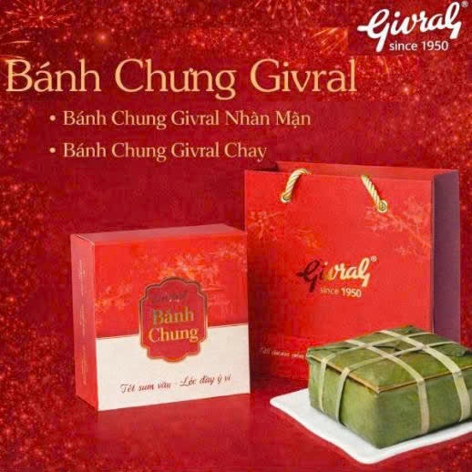 Bánh Chưng Givral | Bánh Chưng Nhân Mặn / Nhân Chay | Đặc Sản Tết Cao Cấp | Chính Hãng Givral