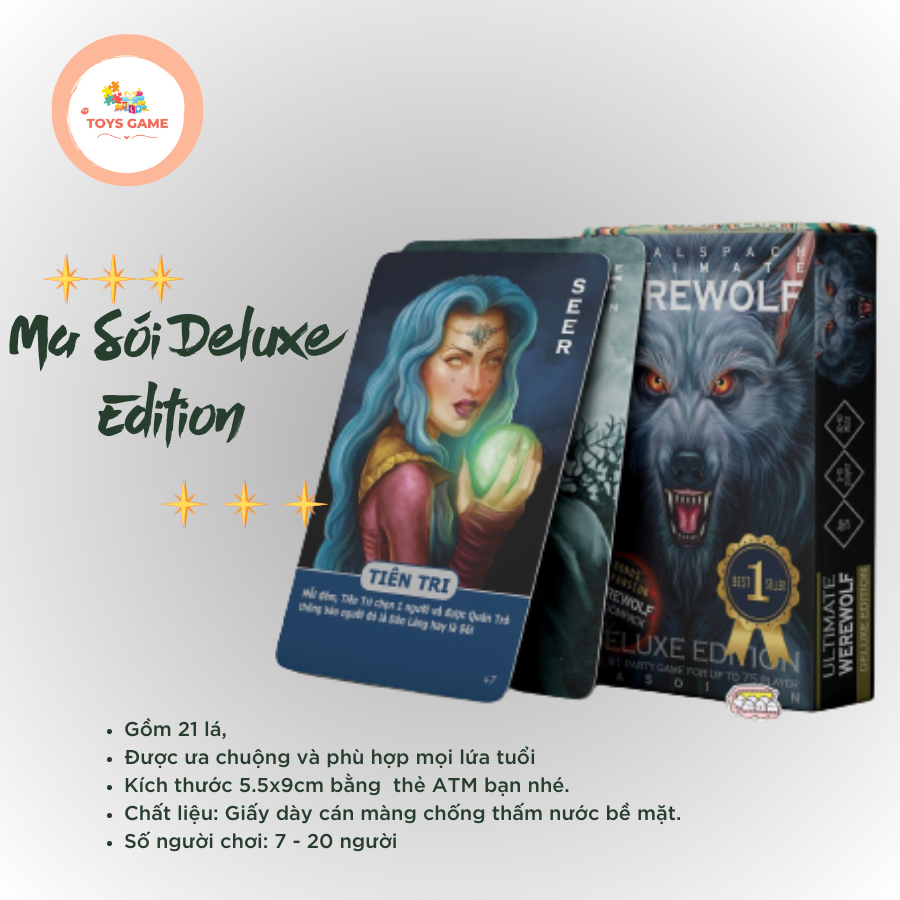 Bộ bài Ma sói Deluxe 21 lá, bộ bài ma sói hấp dẫn mọi lứa tuổi
