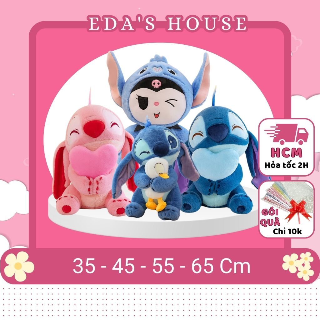 (HCM-Hỏa tốc 2h) Gấu bông Stitch ôm vịt, Gấu bông koromi mắt xéo mini Eda's House