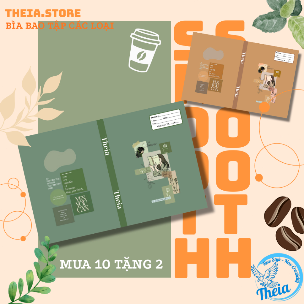 Giấy Bao Tập A5 Lồng Sẵn Bìa Kiếng Dễ Thương Bao Vở Học Sinh | THEIA Store