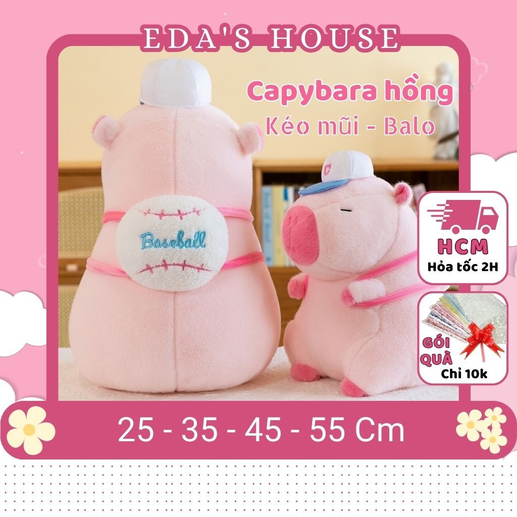 (Hỏa tốc-2h) Gấu bông capybara màu hồng cute dễ thương chảy nước mũi Eda's House