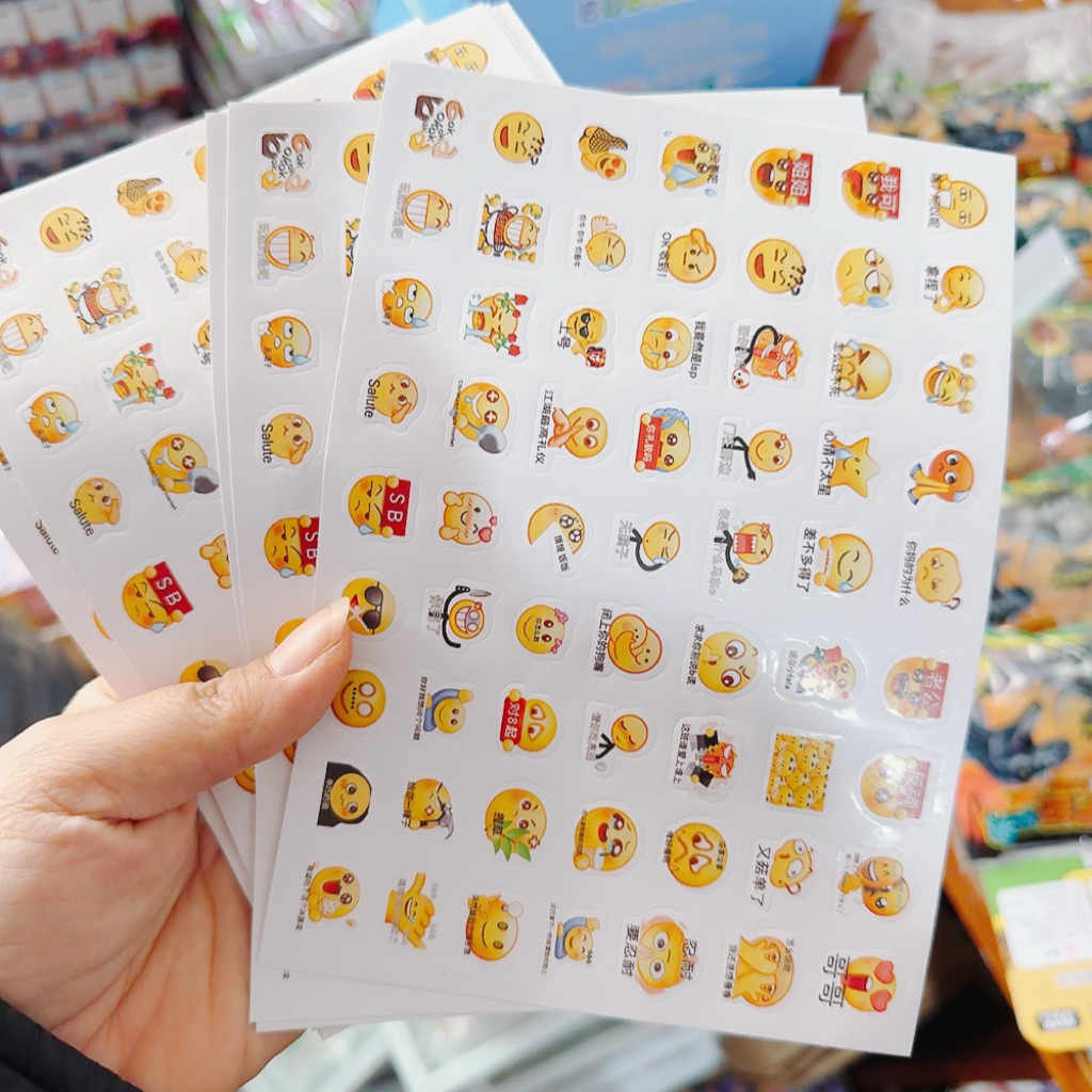 Combo 100 tờ dán Hình mặt cười bửu cảm xúc