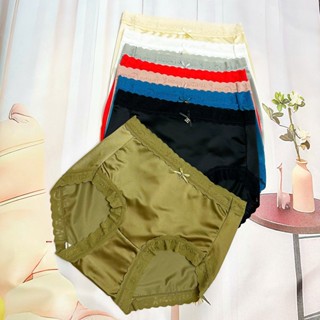  Combo 5-10 Quần Lót Nữ Cạp cao Lụa Satin Viền Ren Sóng Siêu Đẹp Mát Lạnh Mềm Mịn Bigsize Đến 70 Kg 