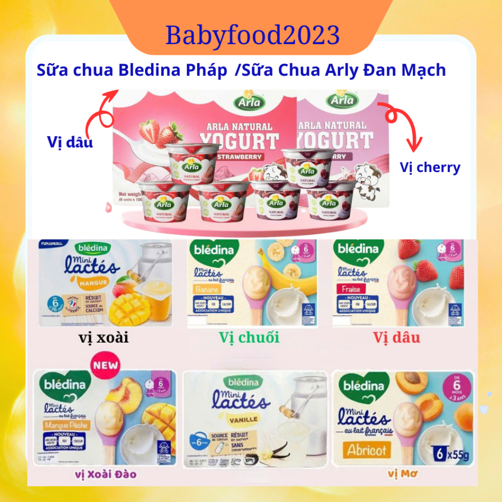 Sữa chua Bledina Pháp cho bé ăn dặm từ 6m+.