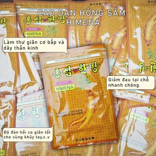 Combo 5 Gói (100 Miếng) Dán Sâm giảm đau Himena Vàng Hàn Quốc - giảm đau nhanh hiệu quả